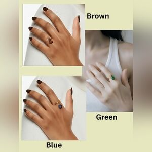 3 Stone rings bundle